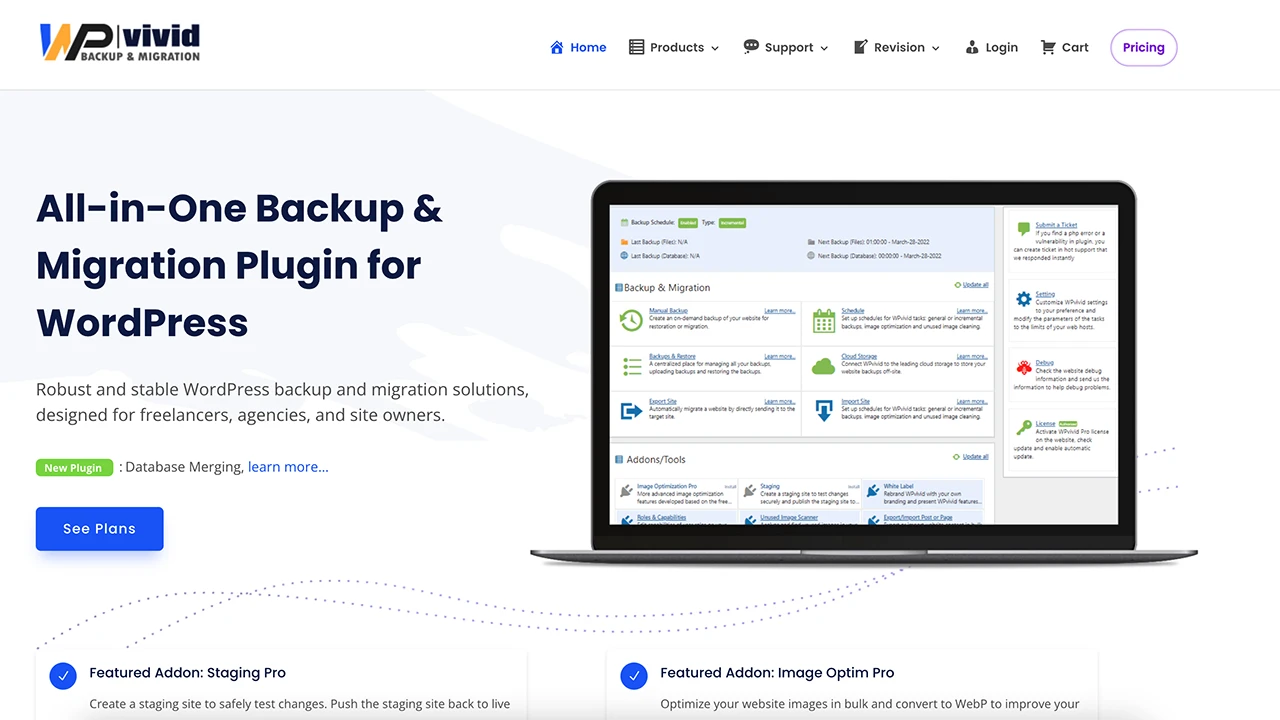WPVivid Backup Pro is one of the plugins I always use on client websites